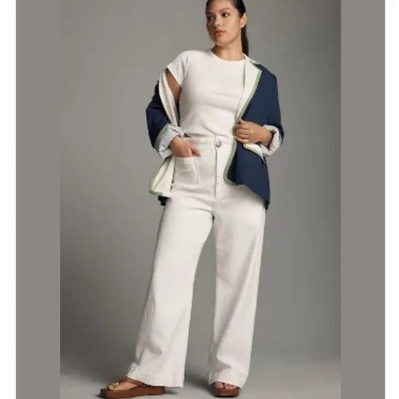 Anthropologie Maeve Colorblock Blazer Blue Green White Size S - Picture 9 of 15